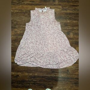 Mauve Floral Mock Neck Tiered Maternity Dress